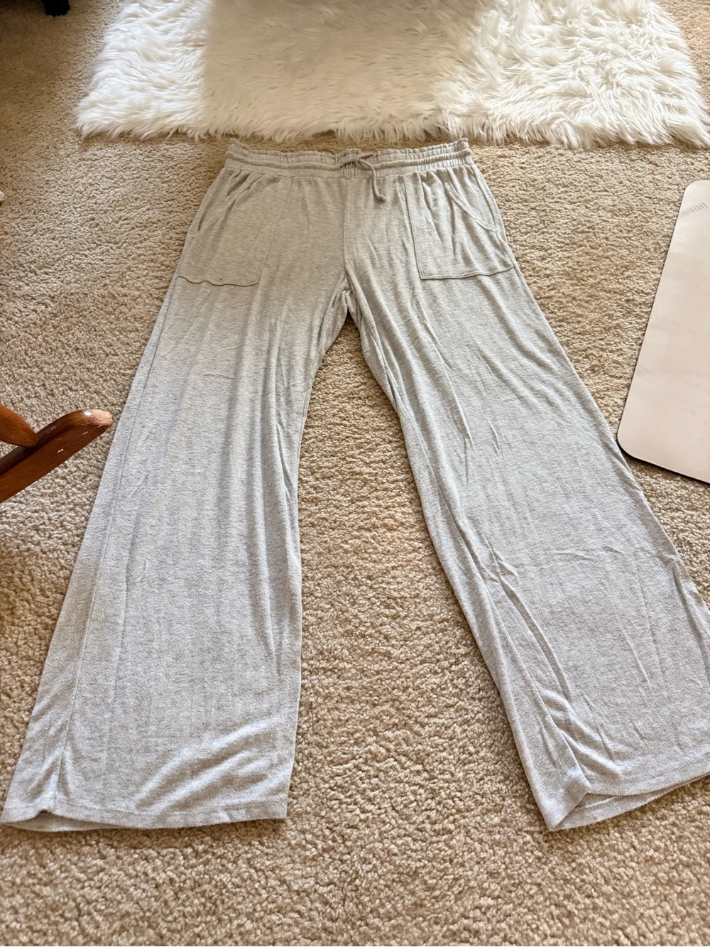 stars above Light Gray Wide-Leg Lounge Pants